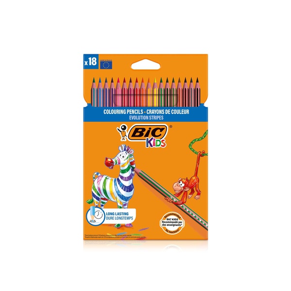 Bic Kids Evolution Stripes Coloring Pencils x 18