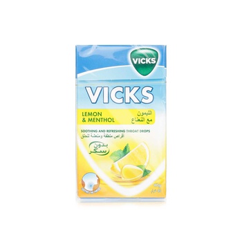 Vicks Lemon and Menthol Soothing and Refreshing Throat Drops 40g