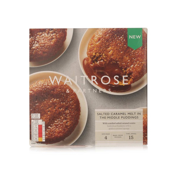 Buy Waitrose salted caramel melt in the middle puddings x4 360g in UAE