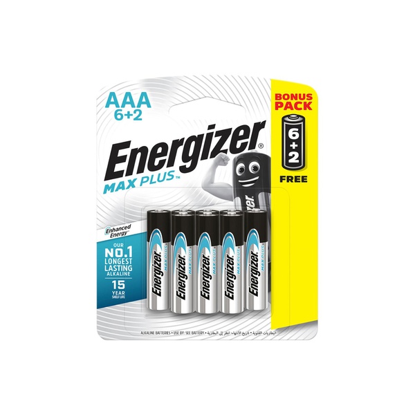 Energizer AAA 6+2 Max Plus Alkaline Batteries