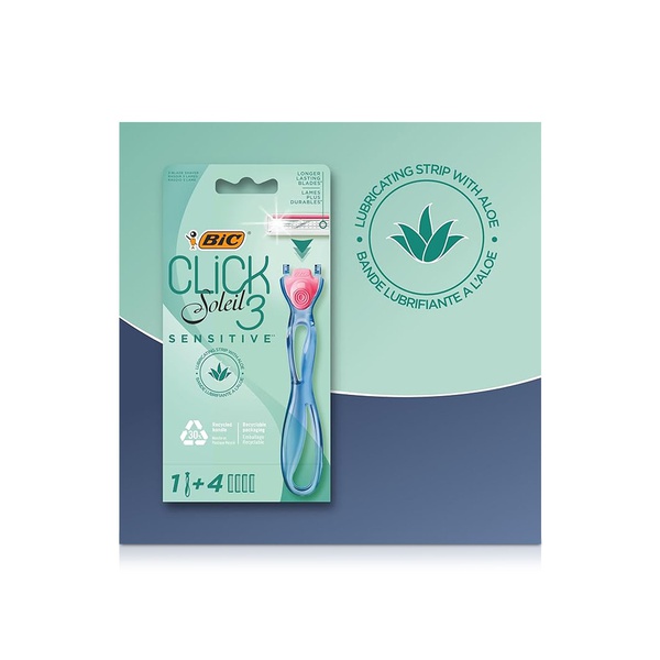 Bic Click Soleil 3 Sensitive Women's Razor Handle 1+4 Blades