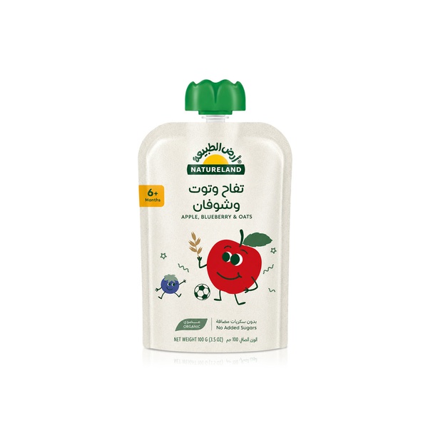 Natureland Organic Apple, Blueberry & Oats Puree 100g (6+ months)