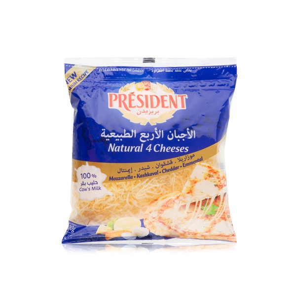 Buy President natural 4 cheese - shredded 400g in UAE