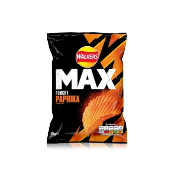 Walkers Max Punchy Paprika Potato Crisps 50g