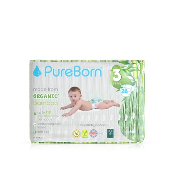 Pureborn Size 3 Nappies 5.5-8kg x 28