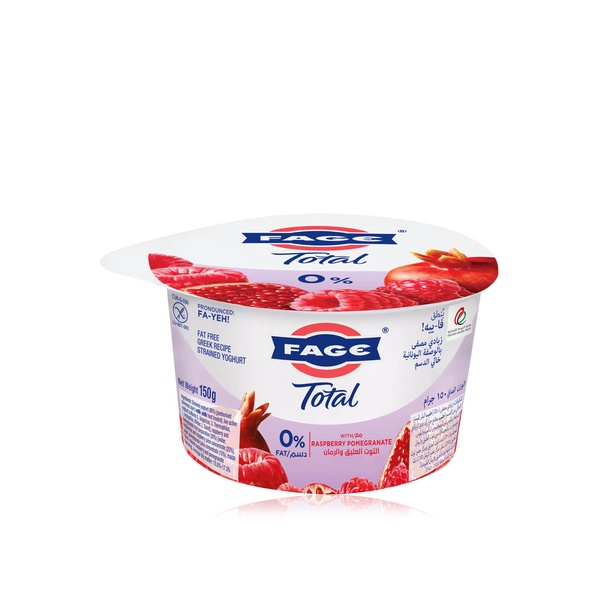 اشتري Fage total 0% fat raspberry pomegranate Greek yoghurt split pot 150g في الامارات