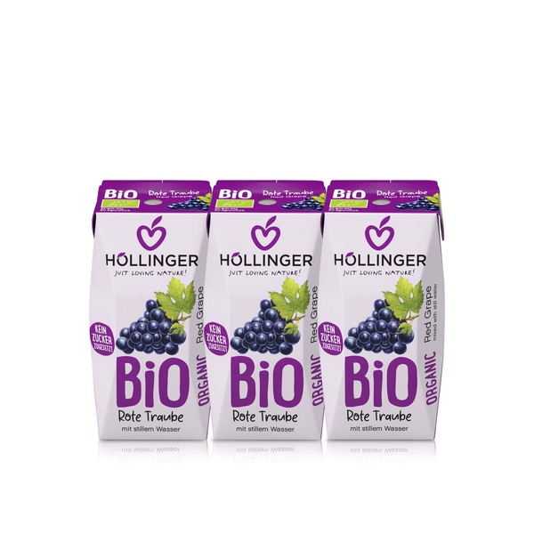 Hollinger Organic Red Grape Juice 3 x 200ml