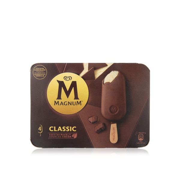Magnum Classic Chocolate Ice Cream Sticks 4 X 110Ml