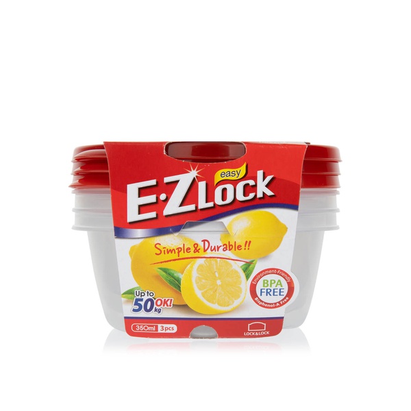 Lock & Lock Ez Lock Round Container Hle9404 350ml 3 Pack