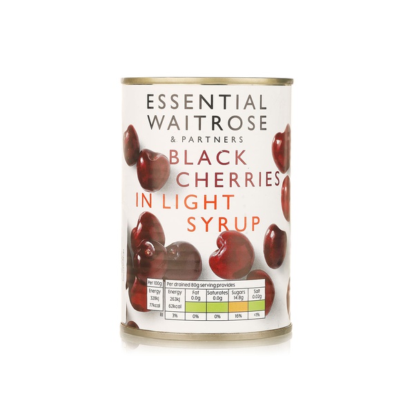 Buy Waitrose black pitted cherries 425g in UAE