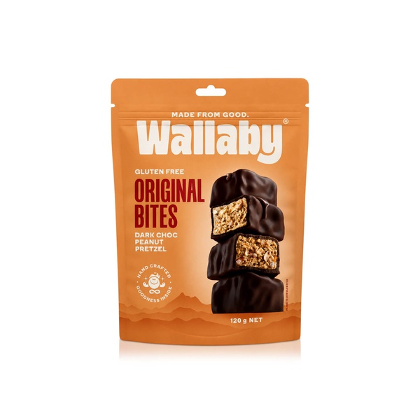 Wallaby Original Bites Dark Choc Peanut Pretzel 120g