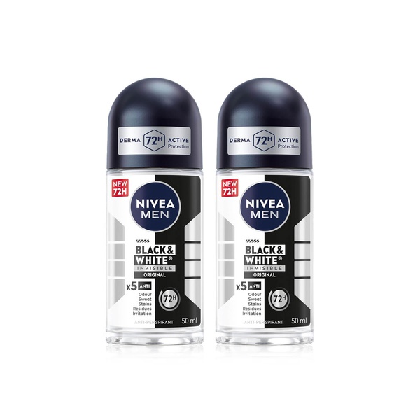 Nivea Deodorant Roll On Black & White Original 50ml x2 Ecobox
