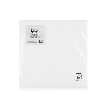 Waitrose Home Linen Feel White Napkin 12s