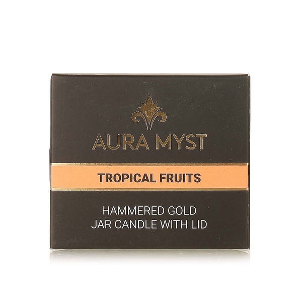 اشتري Aura Myst hammered gold jar candle tropical fruits في الامارات