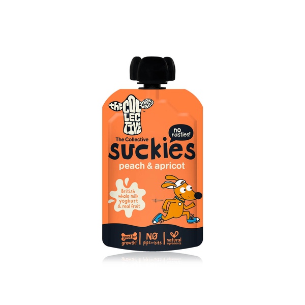 The Collective Dairy Suckies peach and apricot kids yoghurt pouch 100g