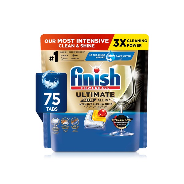 Finish Ultimate Lemon Scent 3x More Cleaning Power Plus Dishwasher Tablets x 75