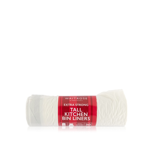 Waitrose Extra Strong Garbage Bags 30L x 30