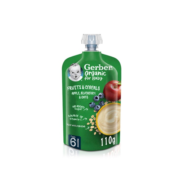 Nestle Gerber Organic Apple Blueberry & Oats Baby Food 110g (6 Months)