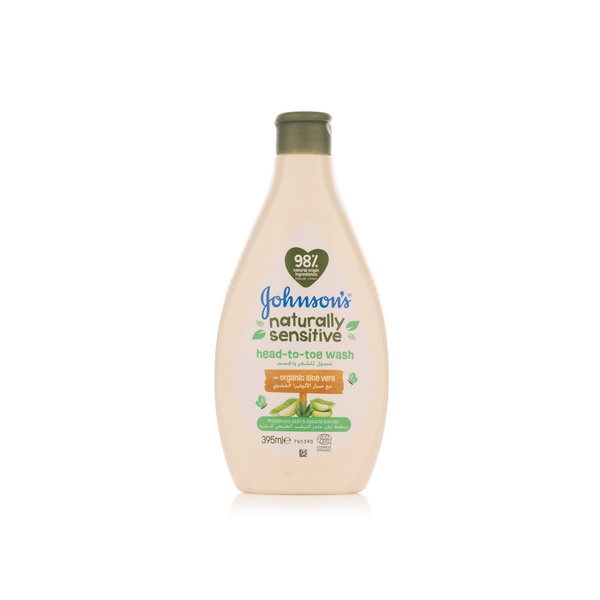 Buy Johnsons baby naturally sensitive head-to-toe wash 395ml in UAE