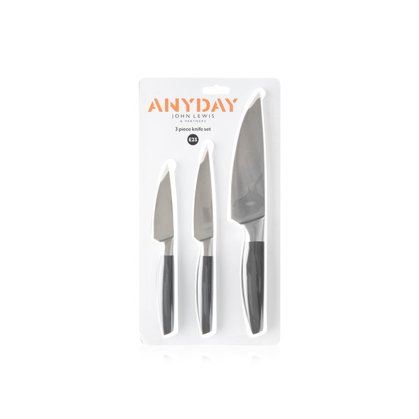 John Lewis anyday stainless steel kitchen knife set, 3 piece Spinneys UAE