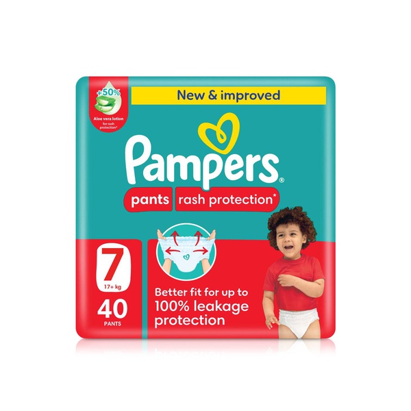 Buy Pampers rash protection pants size 7 x40 in UAE