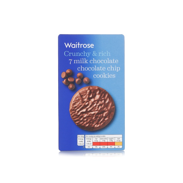 Buy Waitrose milk chocolate chip cookies 150g in UAE