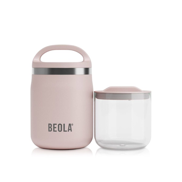 Beola Food Jar with Container Pink 600ml