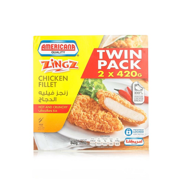 Buy Americana Zingz chicken fillets 2x420g in UAE