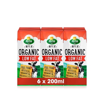 Arla Organic Low Fat Milk 200ml x 6
