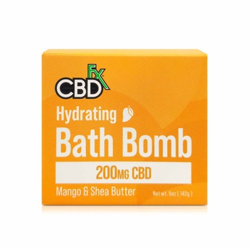 CBDFx 200mg CBD hydrating bath bomb mango and shea butter 142g