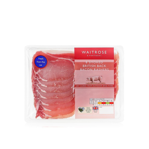 Waitrose Smoked Back Bacon Rashers 250g