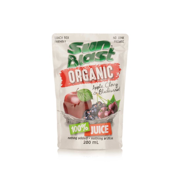 Buy Sunblast organic apple cherry blackcurrant juice 200ml in UAE