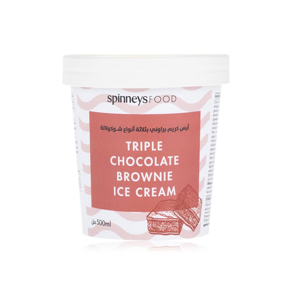 Buy SpinneysFOOD Triple Chocolate Brownie Ice Cream 500ml in UAE