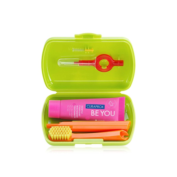 اشتري Curaprox travel set dental kit in green في الامارات