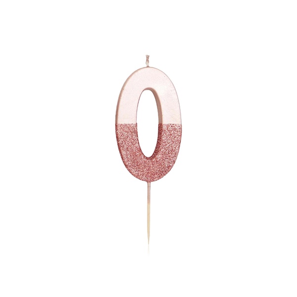 Talking Tables Rose Gold Glitter Candle - 0