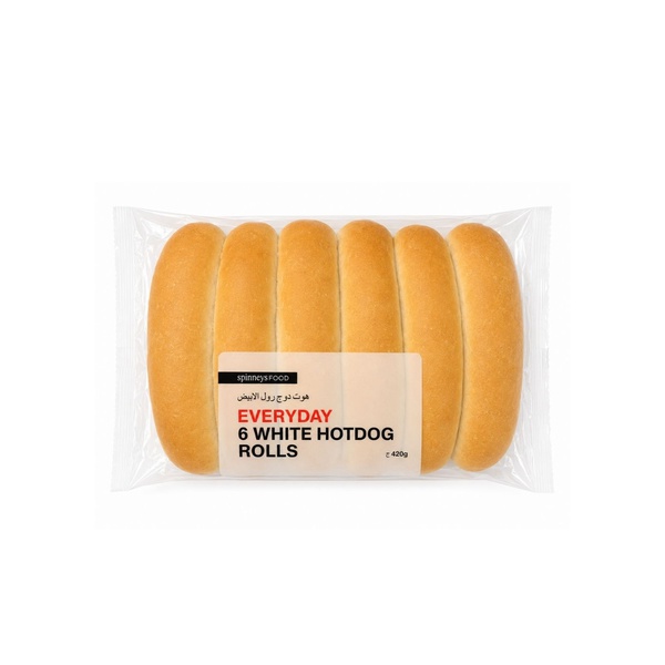 White Hotdog Rolls x 6 420g