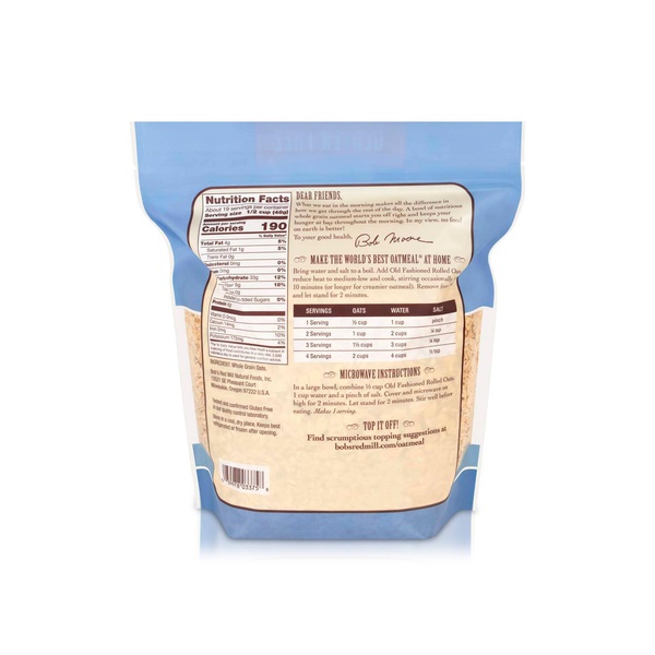 Bob's Red Mill Organic Quick Cooking Rolled Oats 907g