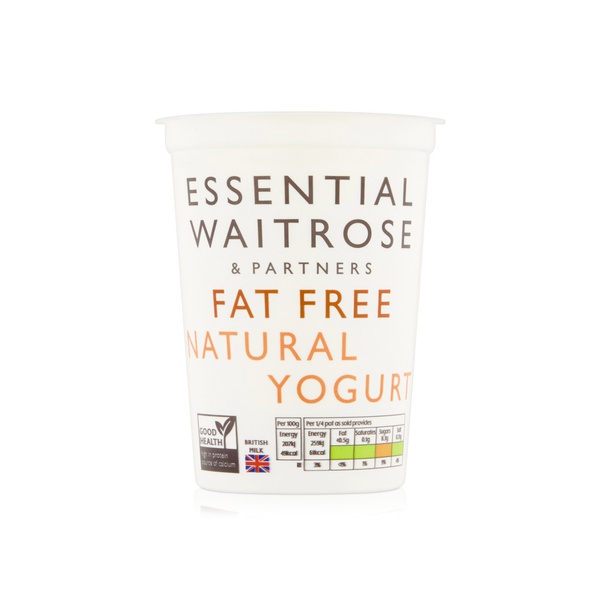 Waitrose Essential Natural Fat-Free Yoghurt 500g