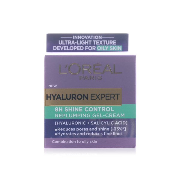 Buy LOreal Paris hyaluron expert 8h shine control replumping gel cream 50ml in UAE