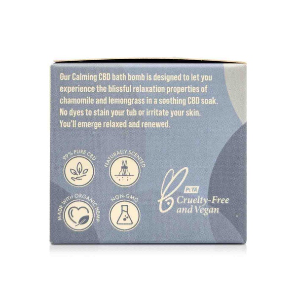 CBDFx 200mg CBD calming bath bomb lemongrass and chamomile 142g