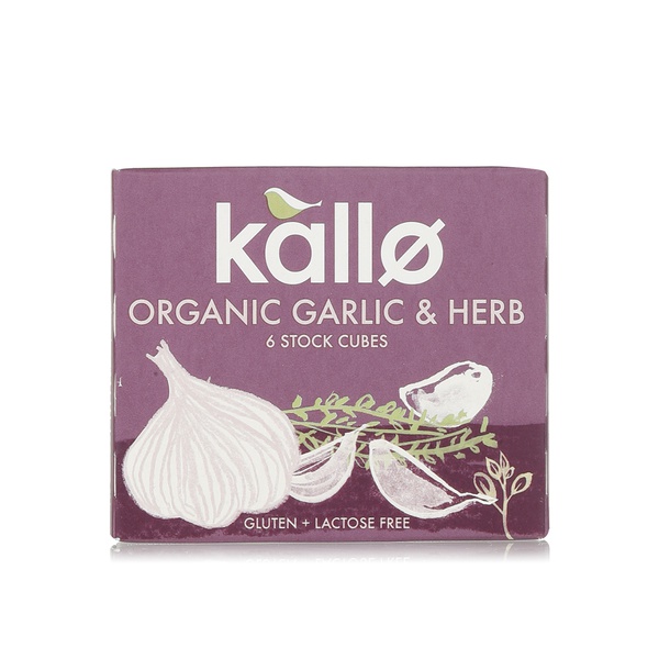 Buy Kallo organic garlic and herb stock cubes x6 66g in UAE
