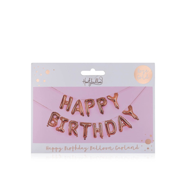 Hootyballoo Rose Gold Happy Birthday Balloon Garland