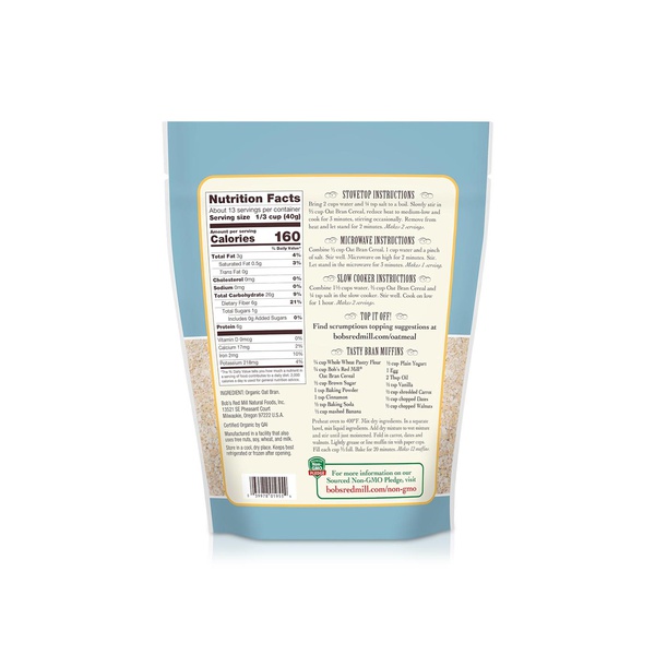 Bob's Red Mill High Fibre Oat Bran Cereal 510g