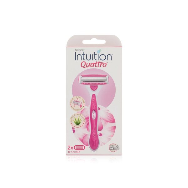 Schick Intuition Quattro Razor Kit with 2 Blades