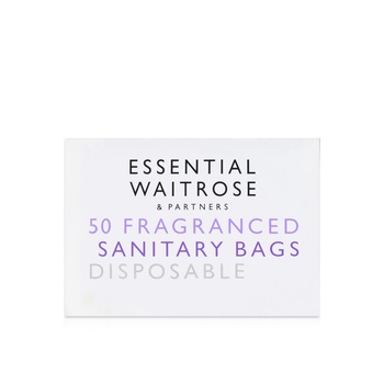 Waitrose Essentials Fragrant Sanitary Disposal Bags x 50