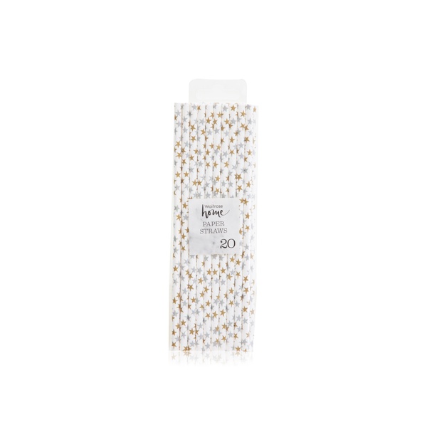 Waitrose Home Star Straws Gold and Silver 20s