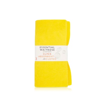 Waitrose Essential Super Absorbent Cloths x 3