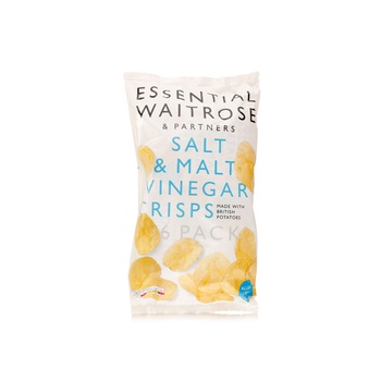 Waitrose Essential Salt & Vinegar Crisps 25g x 6
