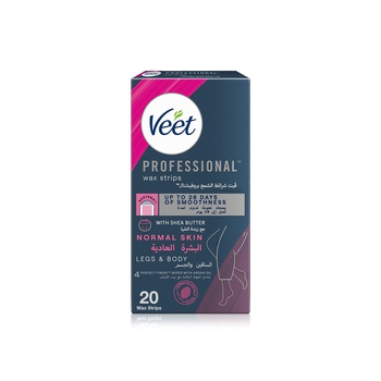 Veet Professional Hair Removal Wax Strips for Normal Skin Legs & Body x 20
