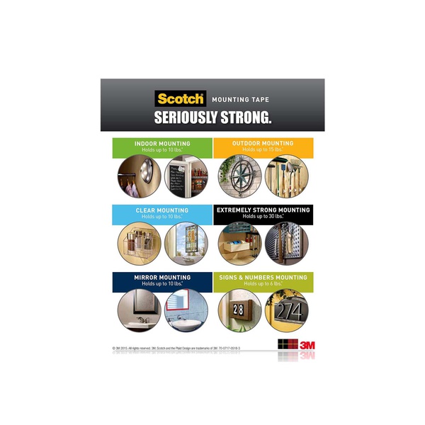 3m Scotch Double Sided Mounting Squares (1 inches x 1 inches) x 16